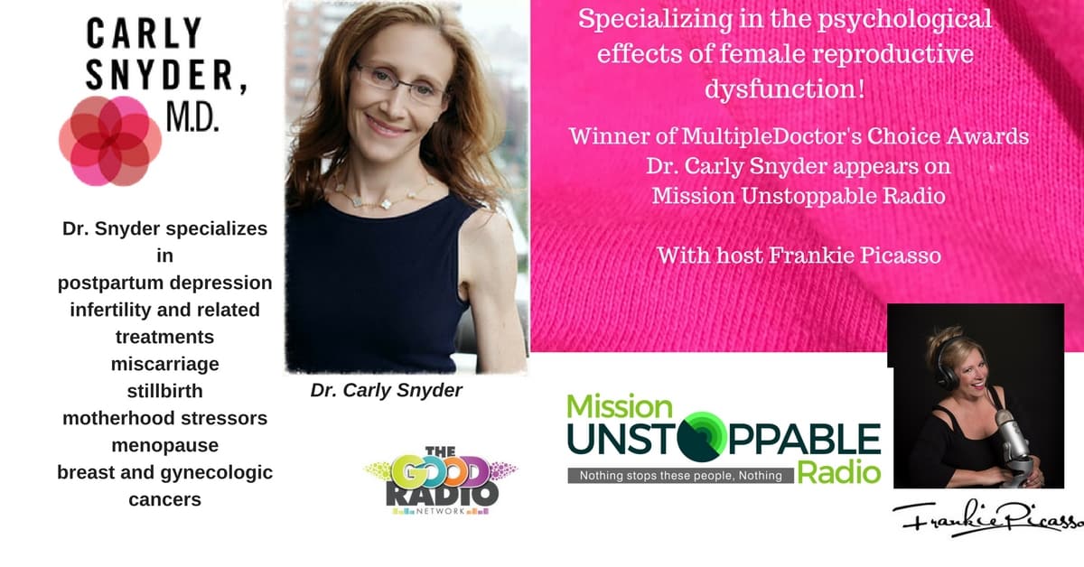 Dr Carly Snyder- Specializing in the Psycological Effects of Womens Peri Emotional Struggles