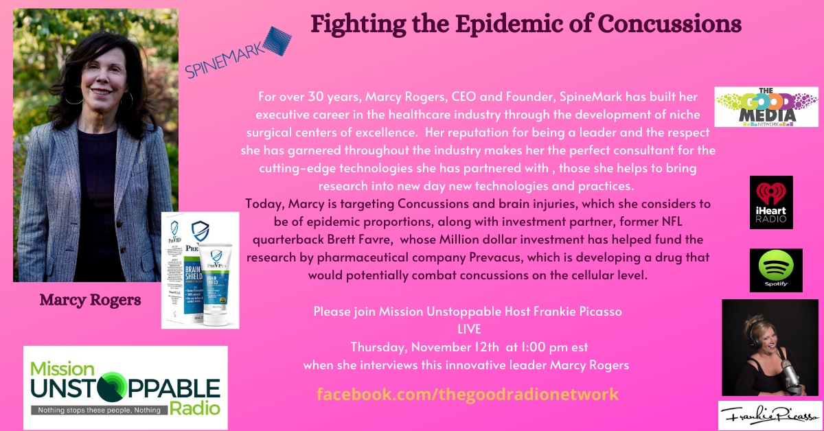 Marcy Rogers- Fighting the Epidemic of Concussions,Guns and all things Spinal